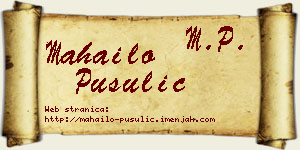 Mahailo Pusulić vizit kartica